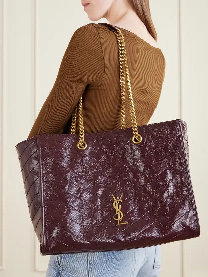 Saint Laurent Niki Small Crinkled-leather Tote | Thumbnail 2