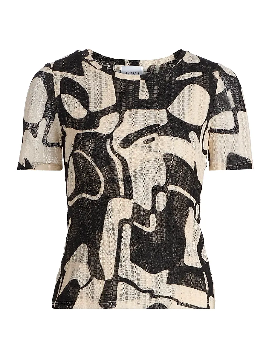Misa Los Angeles Women's Amor Abstract Marbled Knit Top - Abstract Marble - Size Small | Image 1 Misa Los Angeles Women's Amor Abstract Marbled Knit Top - Abstract Marble - Size Small | Image 1