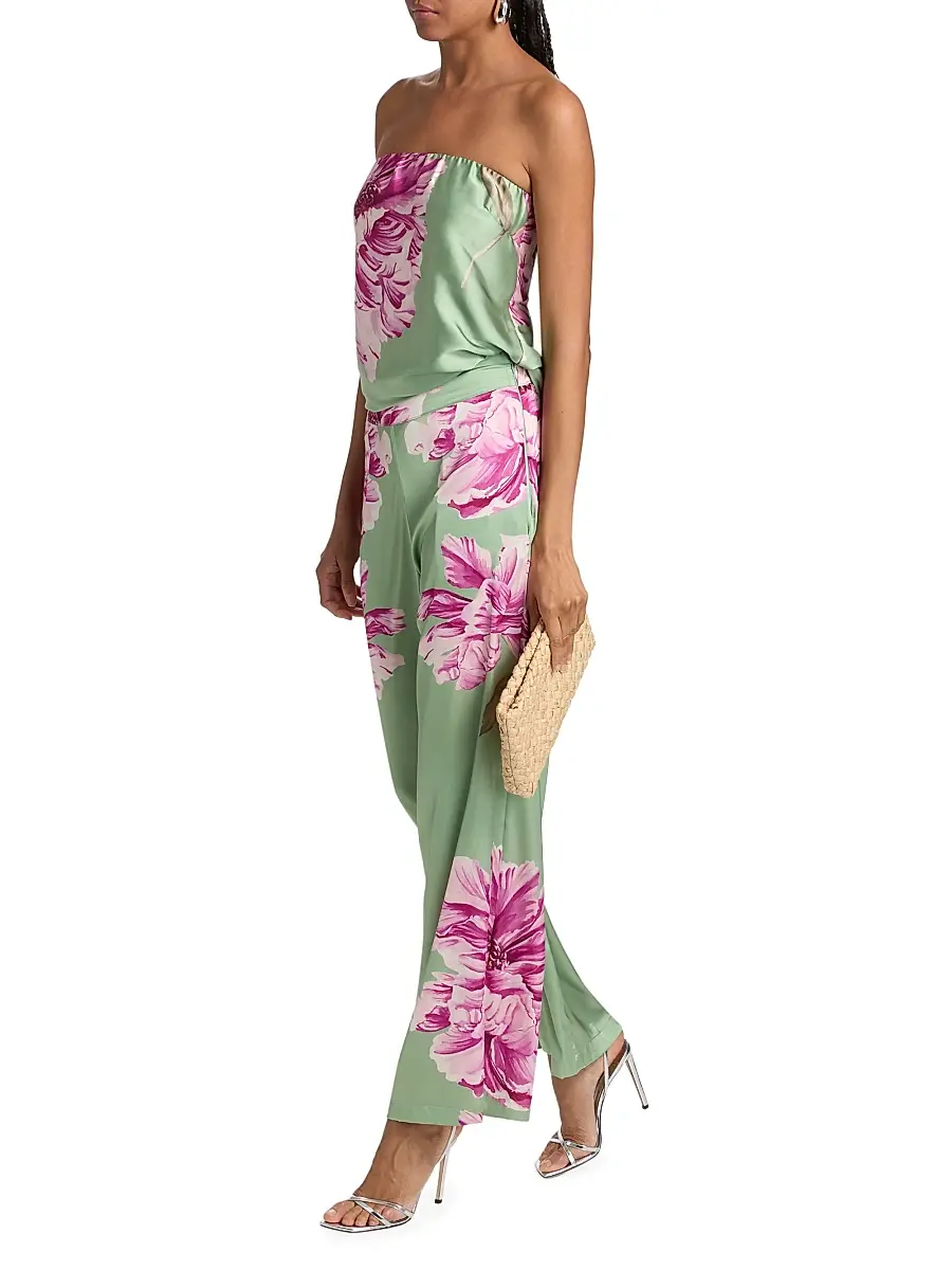 Misa Los Angeles Women's Izzie Floral Satin High-Rise Wide-Leg Pants | Thumbnail 2 Misa Los Angeles Women's Izzie Floral Satin High-Rise Wide-Leg Pants | Thumbnail 2