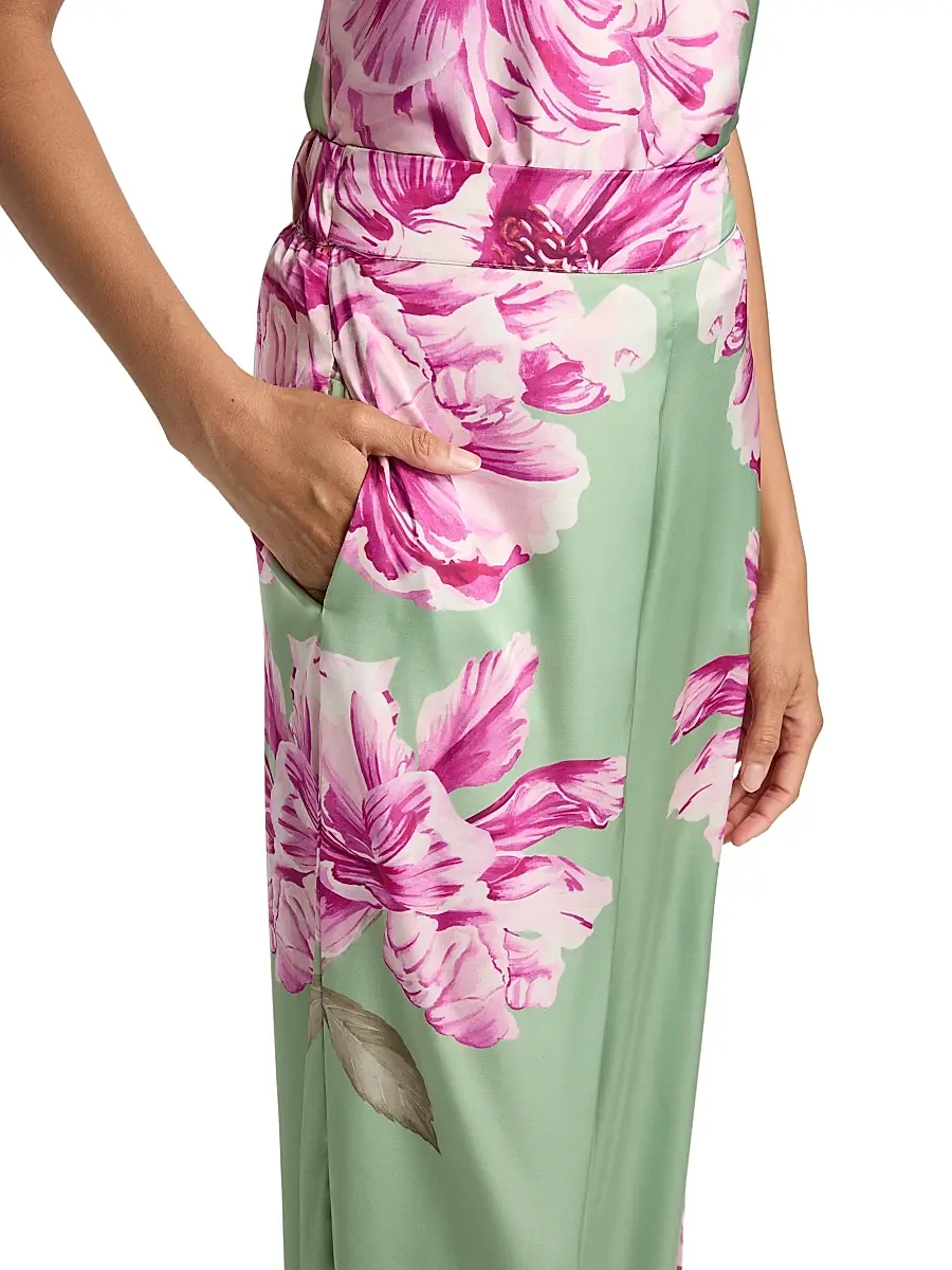 Misa Los Angeles Women's Izzie Floral Satin High-Rise Wide-Leg Pants | Thumbnail 6 Misa Los Angeles Women's Izzie Floral Satin High-Rise Wide-Leg Pants | Thumbnail 6