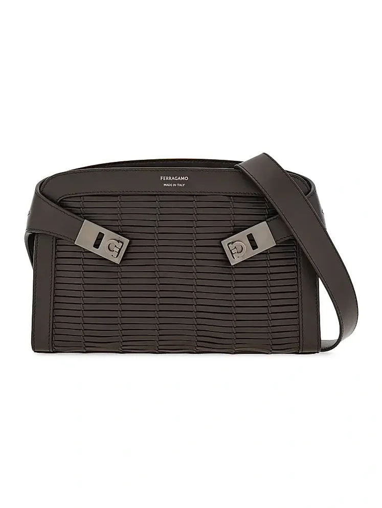 Ferragamo Men's Hug Leather Shoulder Bag