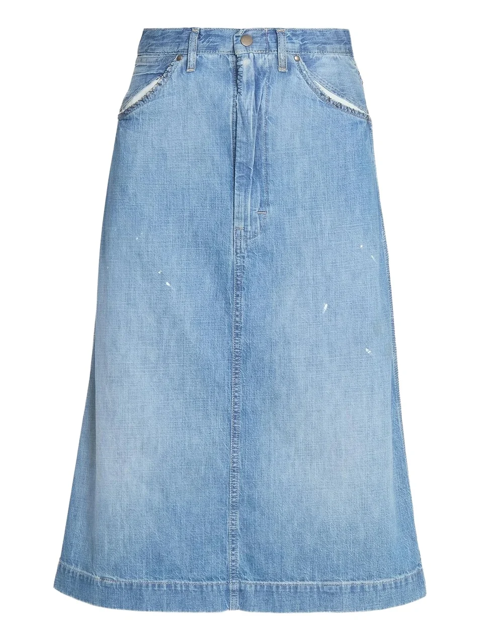 Women's Distressed Denim Midi-Skirt Women's Distressed Denim Midi-Skirt