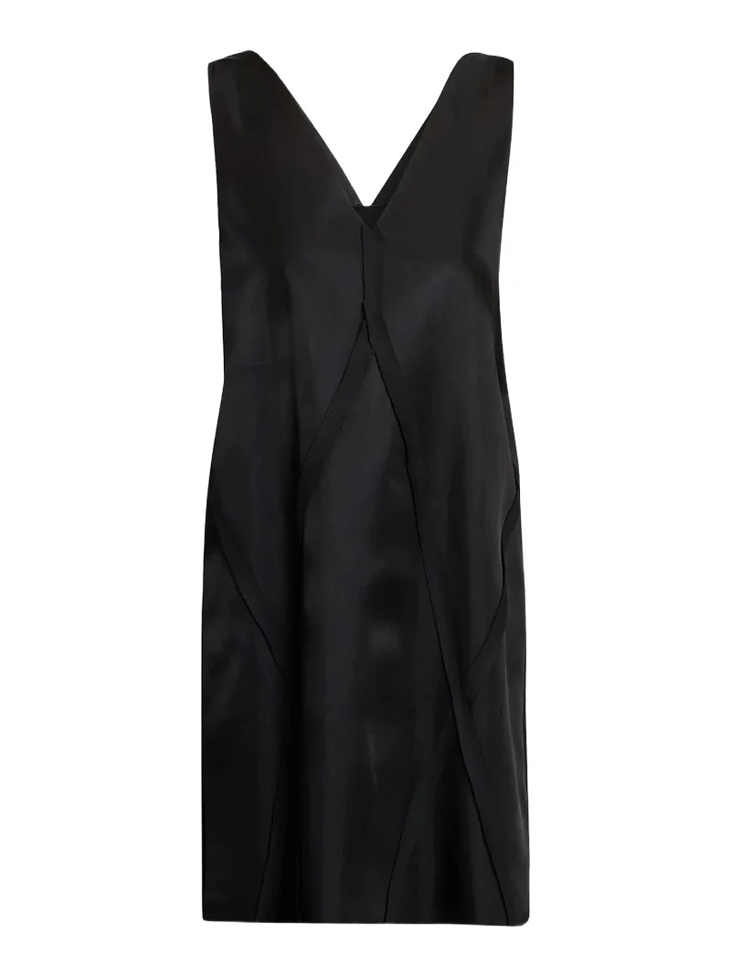 Women's Satin Seamed Sleeveless Minidress
