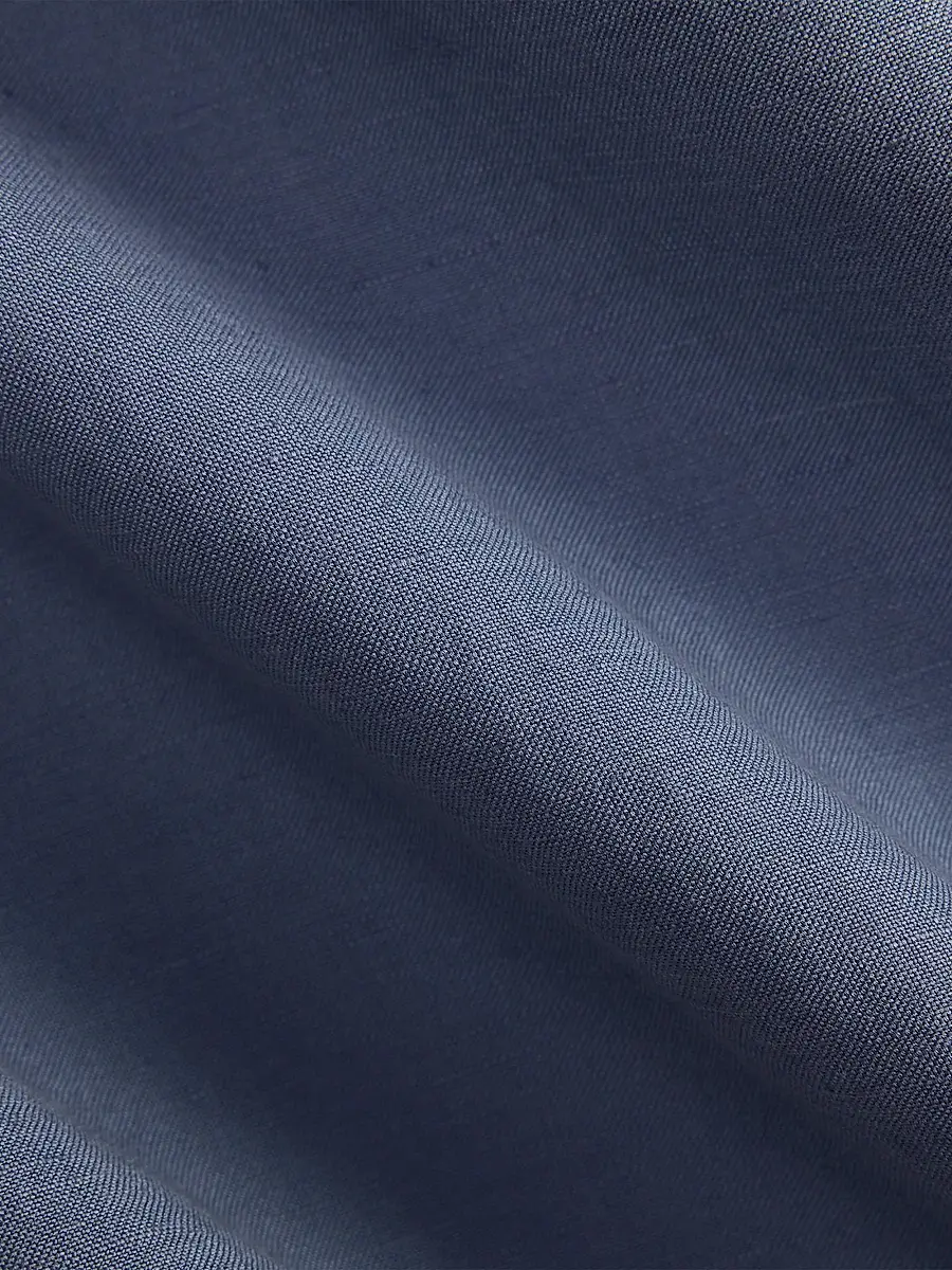 Ralph Lauren Purple Label Men's Silk-Linen Camp Shirt - Vintage Indigo | Thumbnail 7