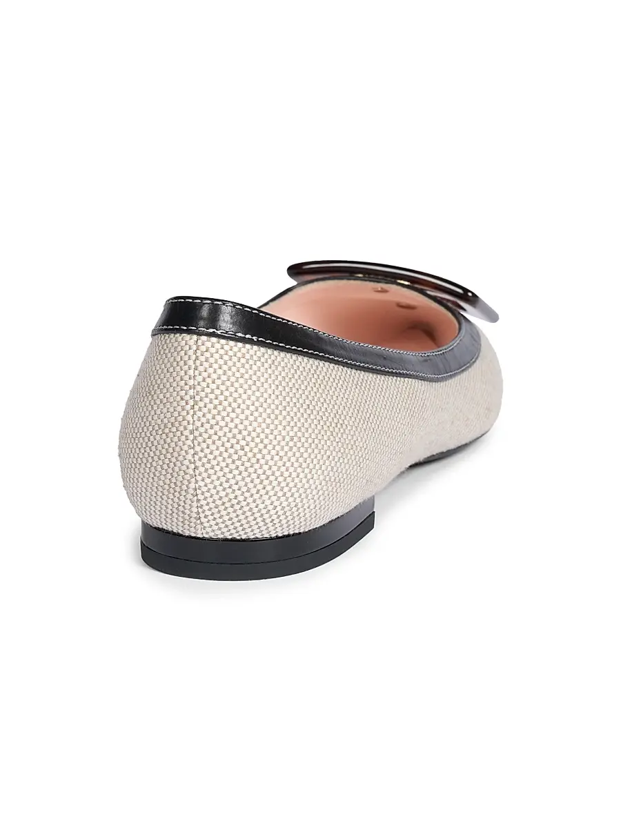 Roger Vivier Women's Gommettine Cotton-Leather Ballerina Flats | Thumbnail 3 Roger Vivier Women's Gommettine Cotton-Leather Ballerina Flats | Thumbnail 3