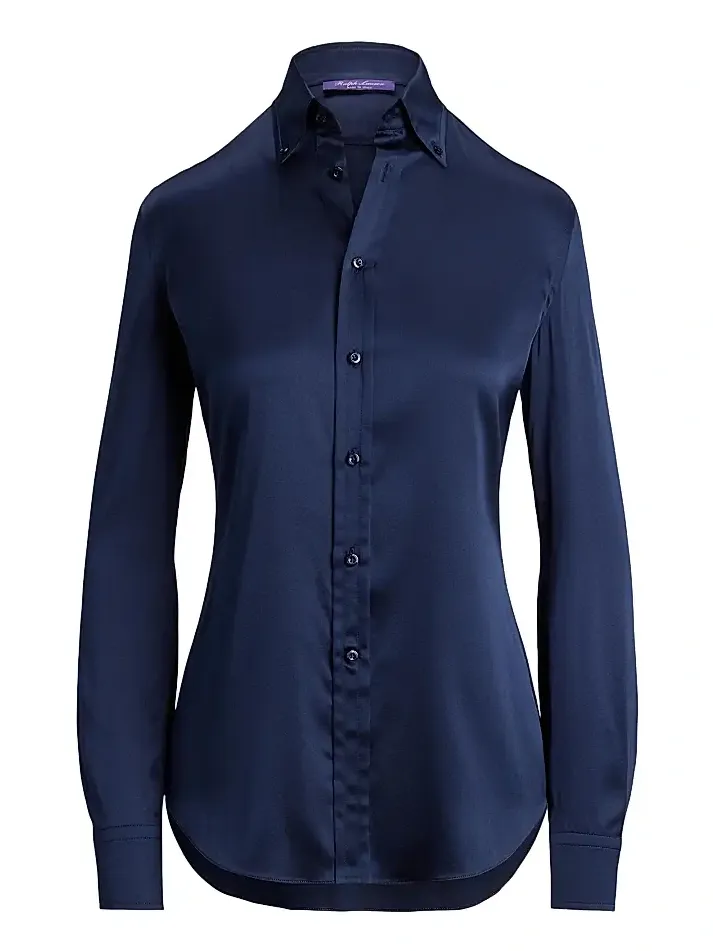 Women's Cameron Stretch Silk Charmeuse Button-Down Shirt
