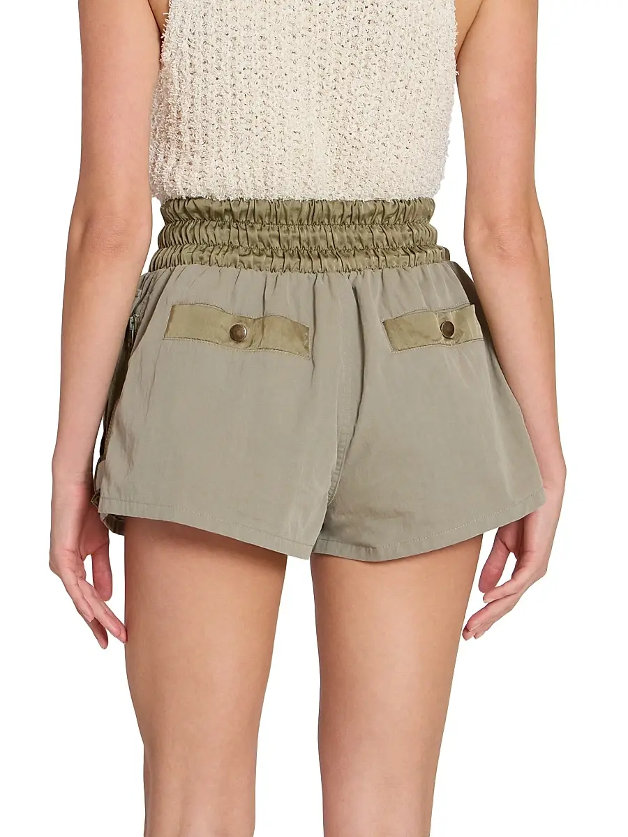 Balmain Women's Twill Cotton Cargo Shorts - Vert Pale | Thumbnail 5 Balmain Women's Twill Cotton Cargo Shorts - Vert Pale | Thumbnail 5