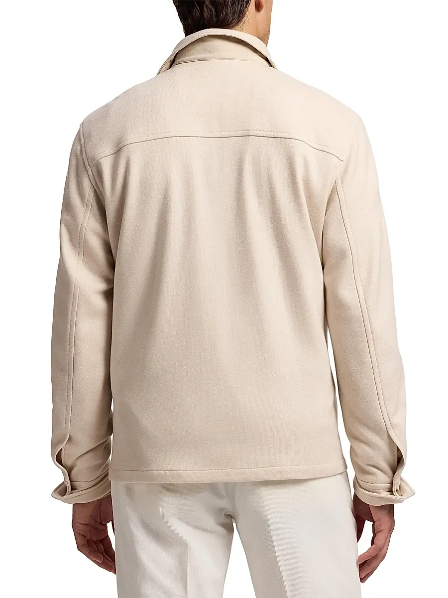 Ralph Lauren Purple Label Men's Felton Cashmere-Blend Shirt Jacket - Champagne Cream | Thumbnail 4