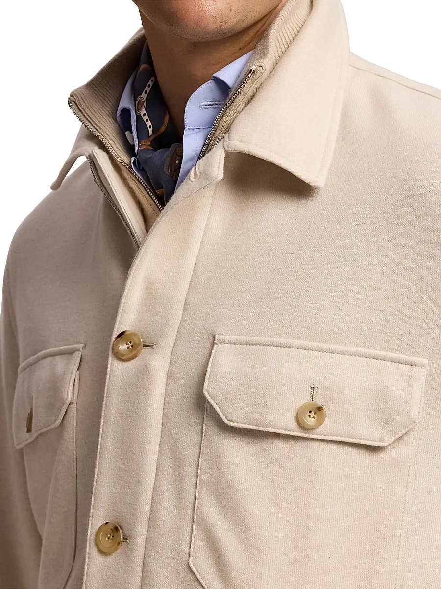 Ralph Lauren Purple Label Men's Felton Cashmere-Blend Shirt Jacket - Champagne Cream | Thumbnail 5