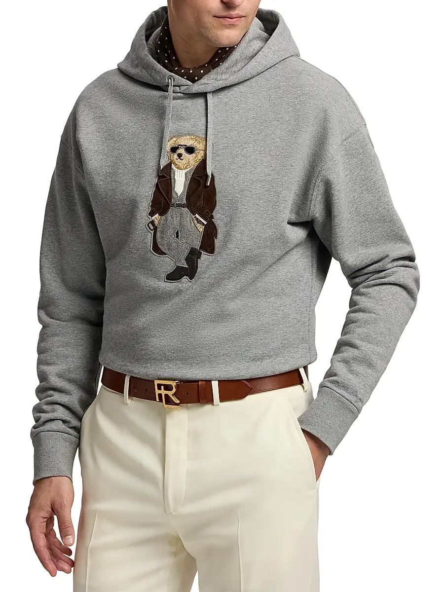 Ralph Lauren Purple Label Men's Polo Bear Cotton-Cashmere Fleece Hoodie | Thumbnail 3 Ralph Lauren Purple Label Men's Polo Bear Cotton-Cashmere Fleece Hoodie | Thumbnail 3