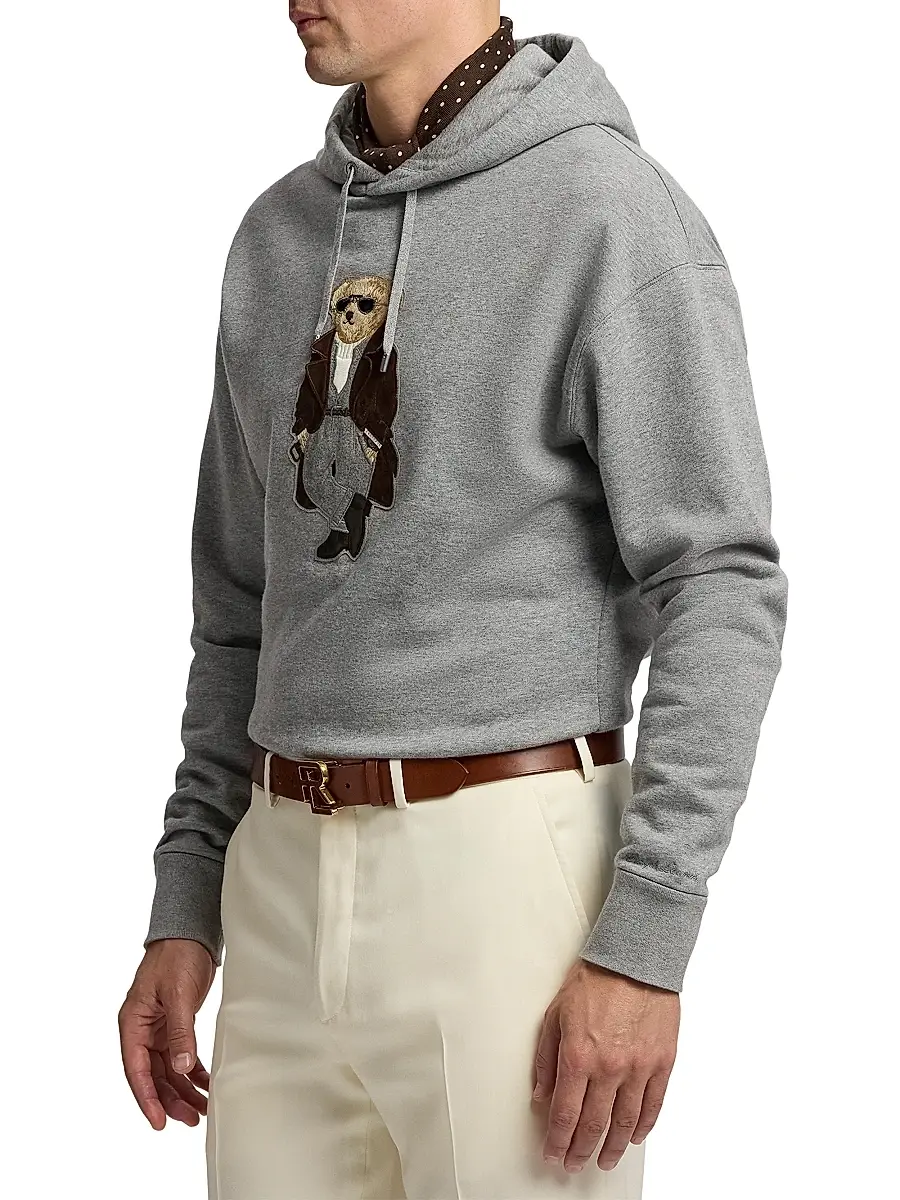 Ralph Lauren Purple Label Men's Polo Bear Cotton-Cashmere Fleece Hoodie | Thumbnail 4 Ralph Lauren Purple Label Men's Polo Bear Cotton-Cashmere Fleece Hoodie | Thumbnail 4
