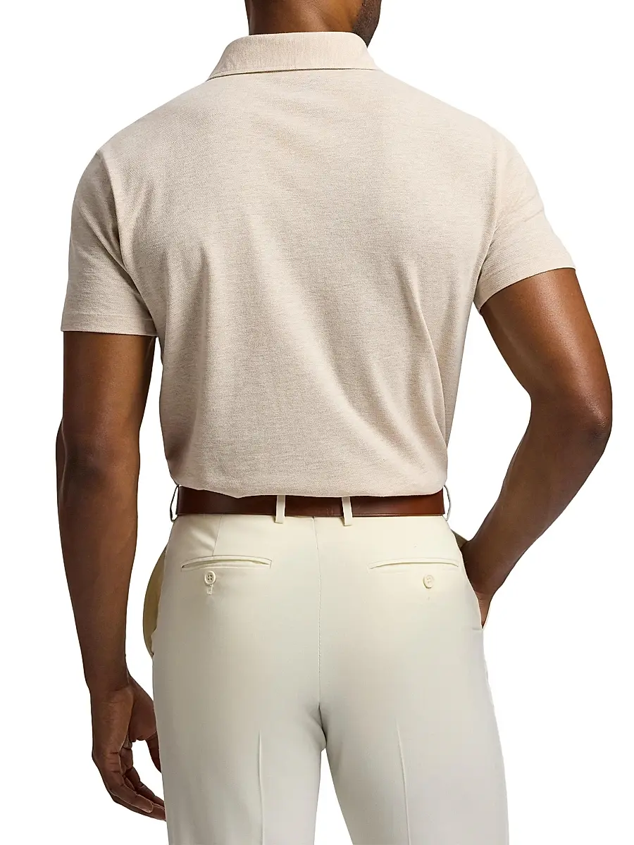Ralph Lauren Purple Label Men's Cotton-Cashmere Piqué Polo Shirt | Thumbnail 5 Ralph Lauren Purple Label Men's Cotton-Cashmere Piqué Polo Shirt | Thumbnail 5
