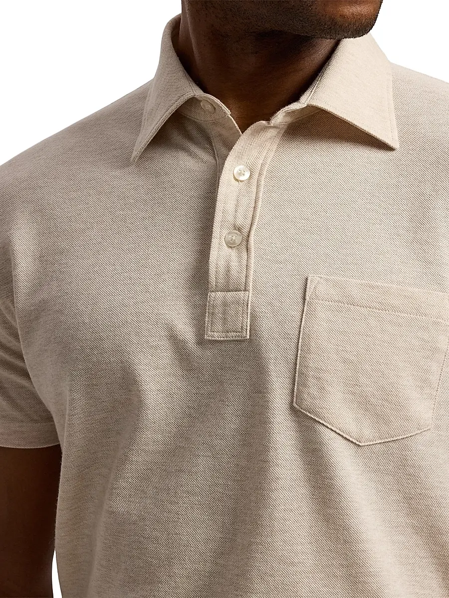 Ralph Lauren Purple Label Men's Cotton-Cashmere Piqué Polo Shirt | Thumbnail 6 Ralph Lauren Purple Label Men's Cotton-Cashmere Piqué Polo Shirt | Thumbnail 6