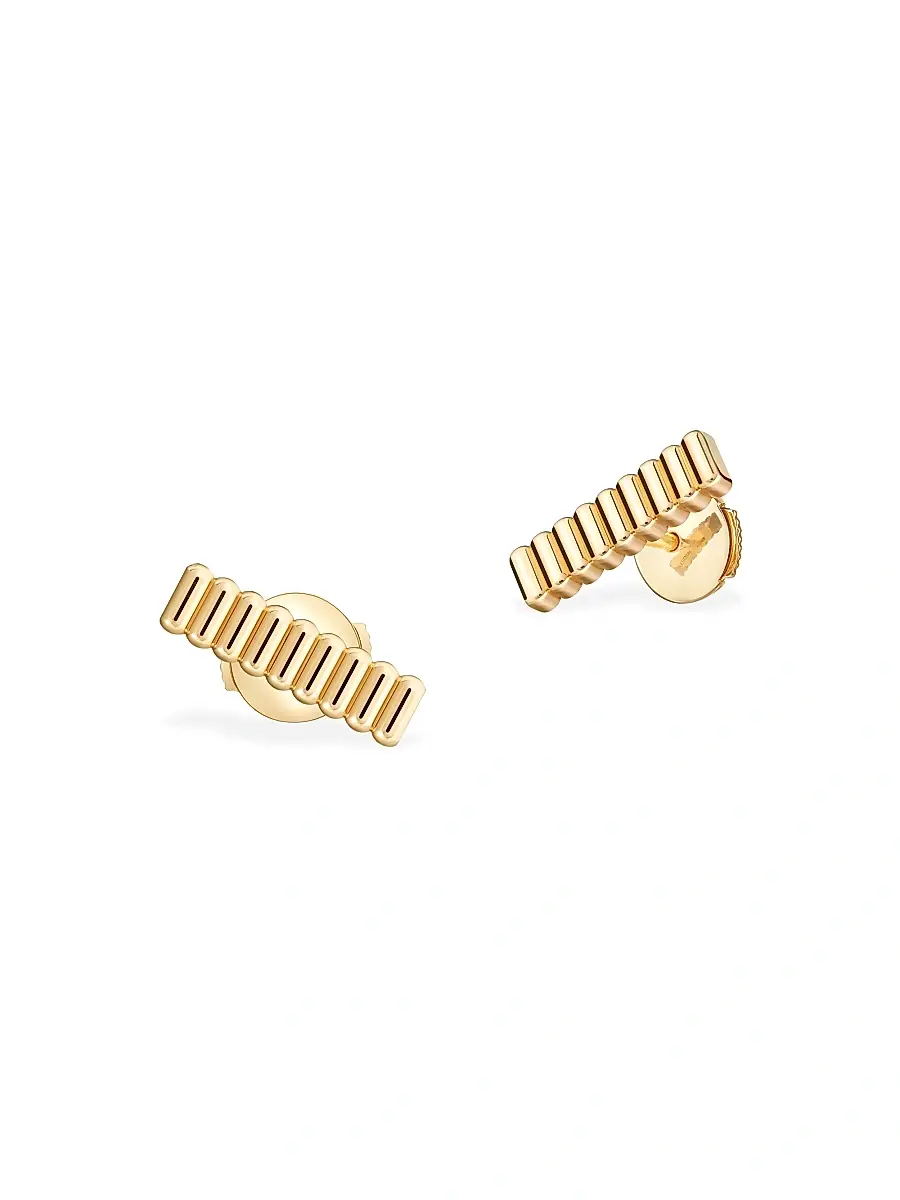 Women's Quatre 18K Yellow Gold Grosgrain Stud Earrings - Yellow Gold Women's Quatre 18K Yellow Gold Grosgrain Stud Earrings - Yellow Gold
