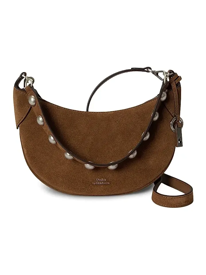 Women's Studded Suede Convertible Crossbody Bag