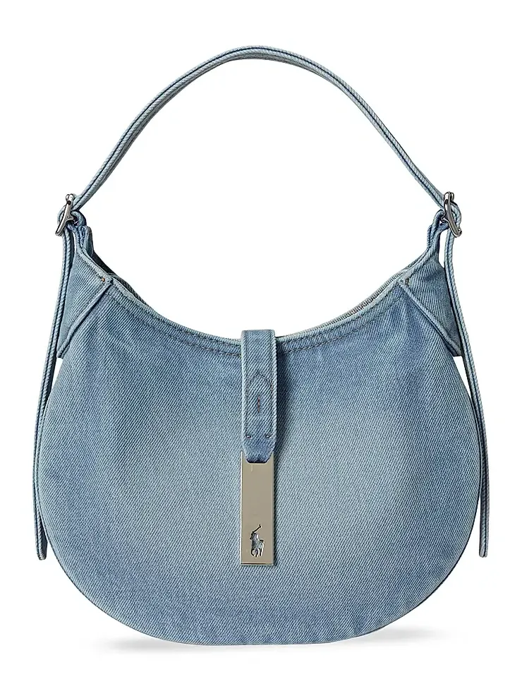 Women's Polo ID Small Denim Shoulder Bag