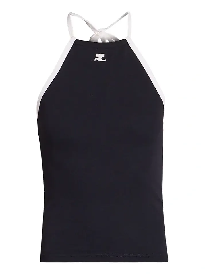 Courrèges Women's Contrast Tie-Back Tank
