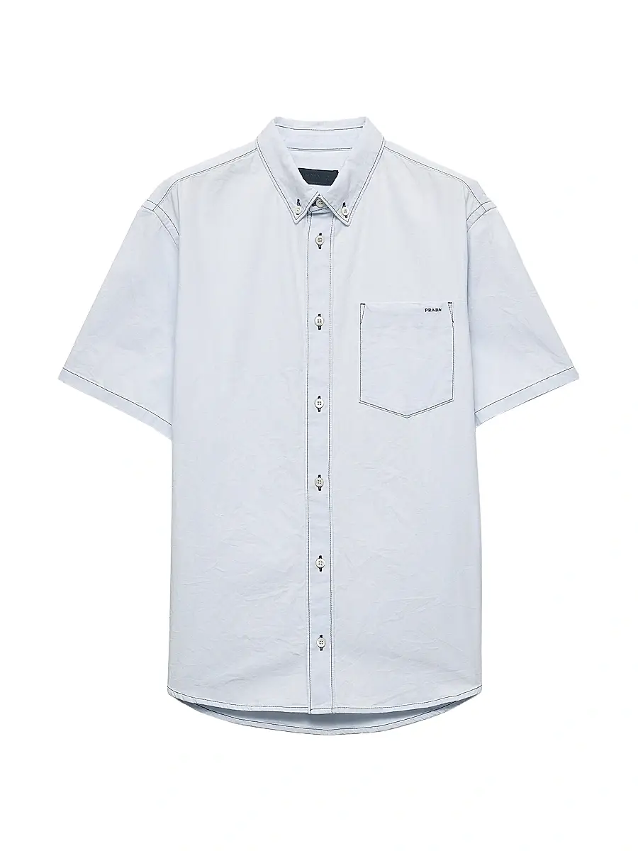 Prada Men's Chambray Shirt - Blue | Image 1 Prada Men's Chambray Shirt - Blue | Image 1