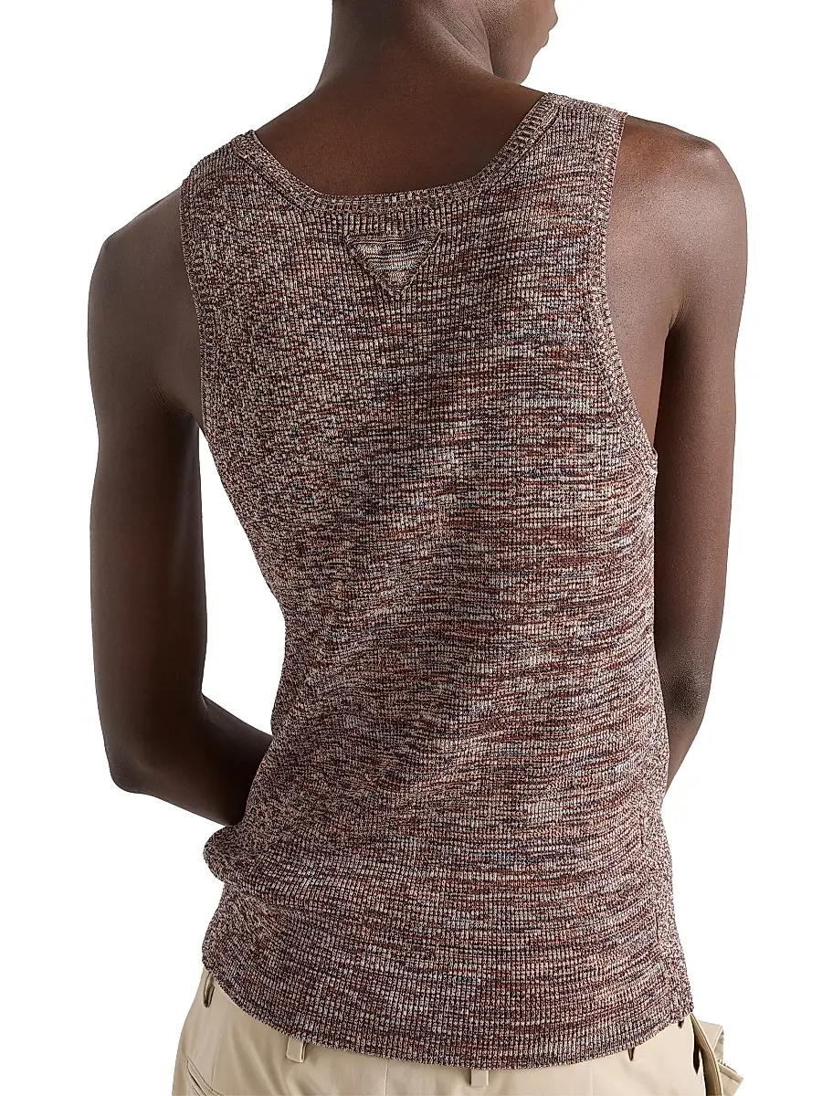 Prada Men's Cotton Knit Tank Top - Multicolored | Thumbnail 3
