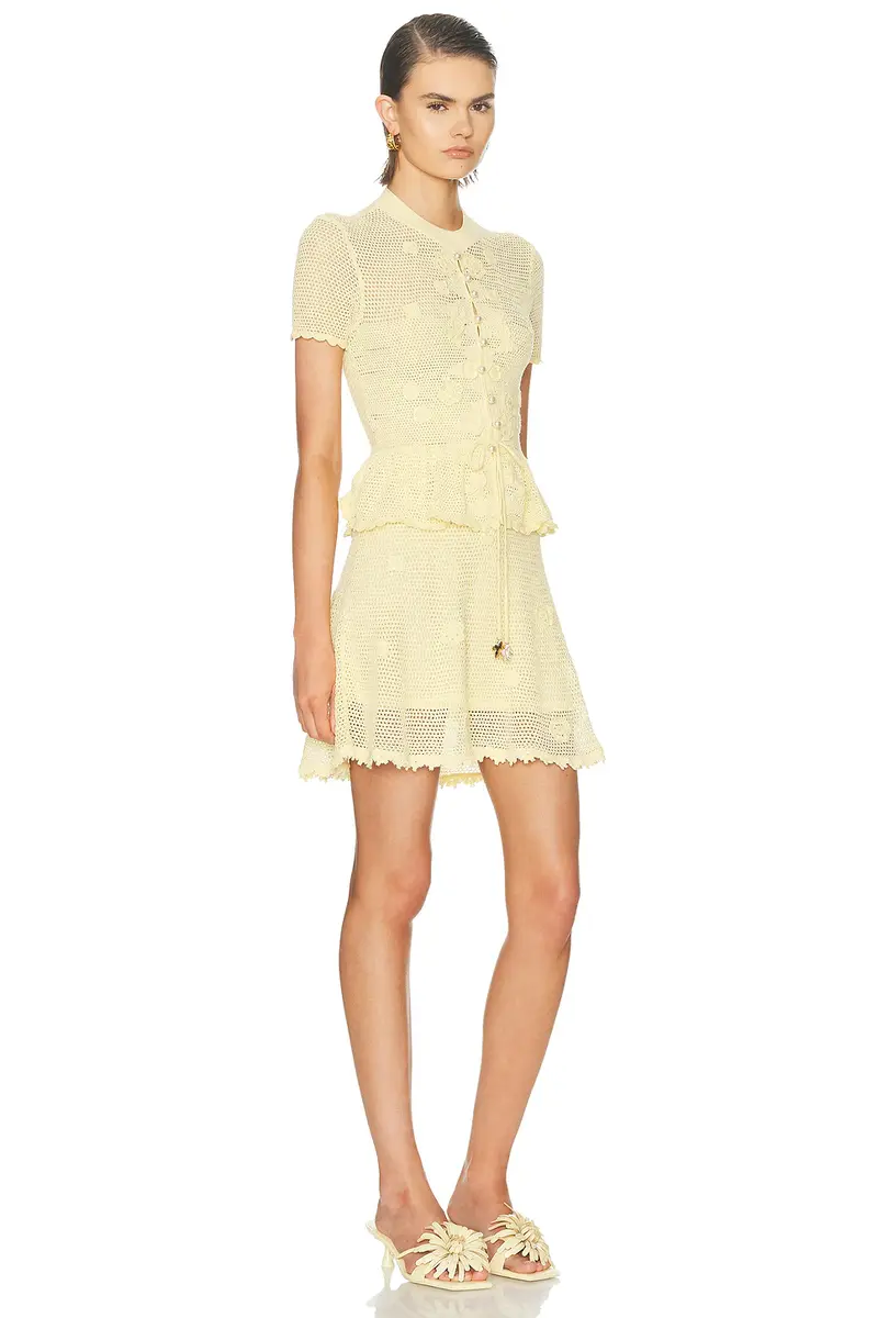 Self-Portrait Floral Crochet Mini Dress | Thumbnail 2 Self-Portrait Floral Crochet Mini Dress | Thumbnail 2