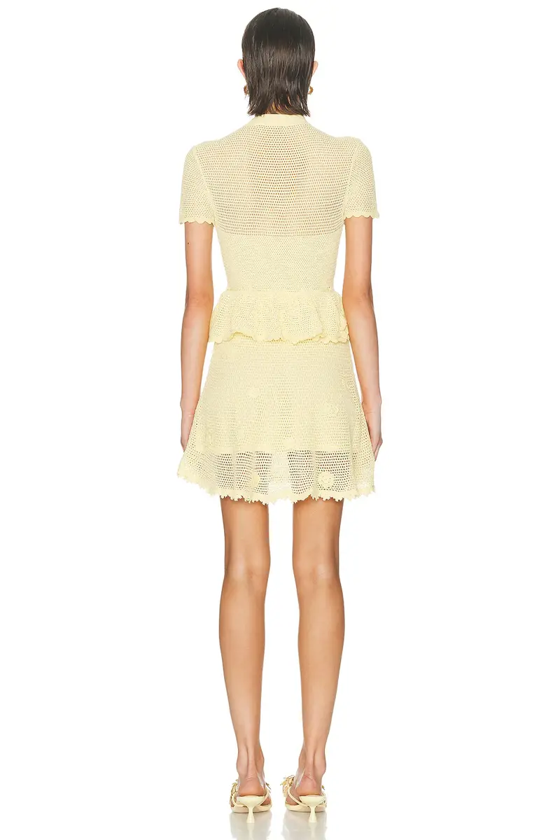 Self-Portrait Floral Crochet Mini Dress | Thumbnail 3 Self-Portrait Floral Crochet Mini Dress | Thumbnail 3
