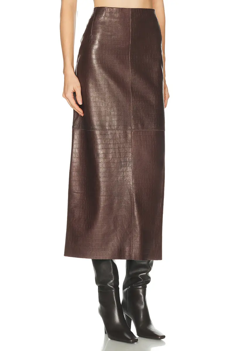 NOUR HAMMOUR Elyse Croco Skirt | Thumbnail 2