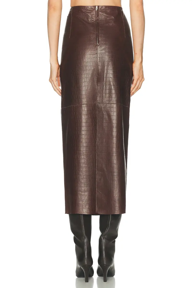 NOUR HAMMOUR Elyse Croco Skirt | Thumbnail 4