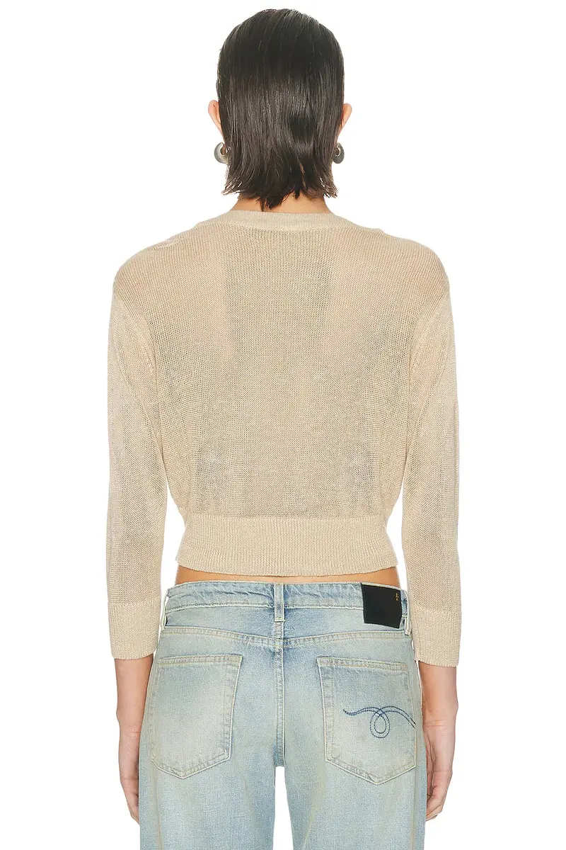 R13 3/4 Sleeve Twisted Front Cardigan | Thumbnail 3 R13 3/4 Sleeve Twisted Front Cardigan | Thumbnail 3