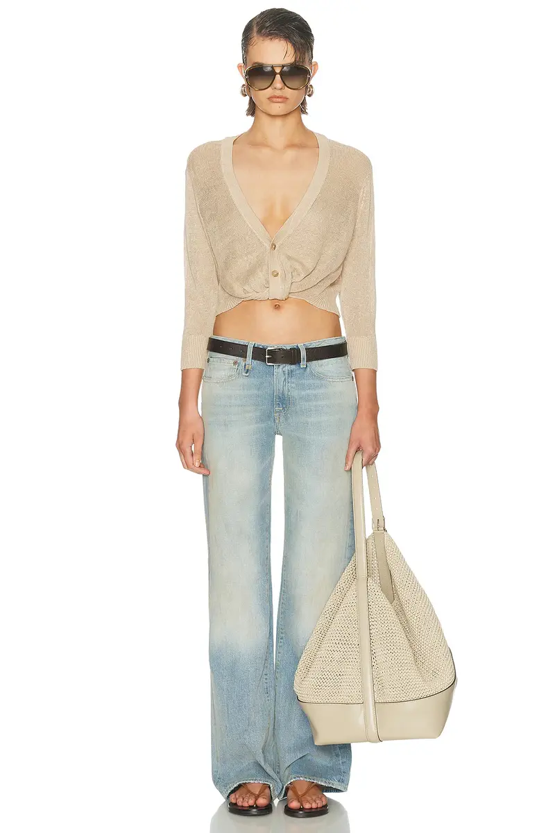 R13 3/4 Sleeve Twisted Front Cardigan | Thumbnail 4 R13 3/4 Sleeve Twisted Front Cardigan | Thumbnail 4