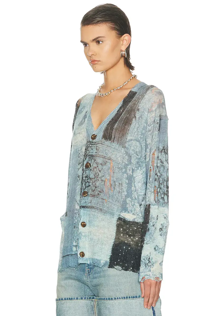 R13 Printed Boyfriend Cardigan | Thumbnail 3 R13 Printed Boyfriend Cardigan | Thumbnail 3