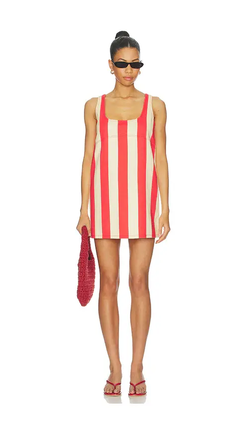 SIMONMILLER Sahara Striped Denim Dress | Image 1 SIMONMILLER Sahara Striped Denim Dress | Image 1