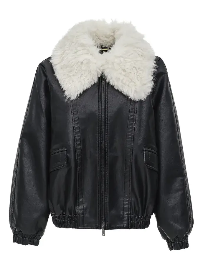 Rioni Faux-Fur Collar Bomber Jacket Rioni Faux-Fur Collar Bomber Jacket