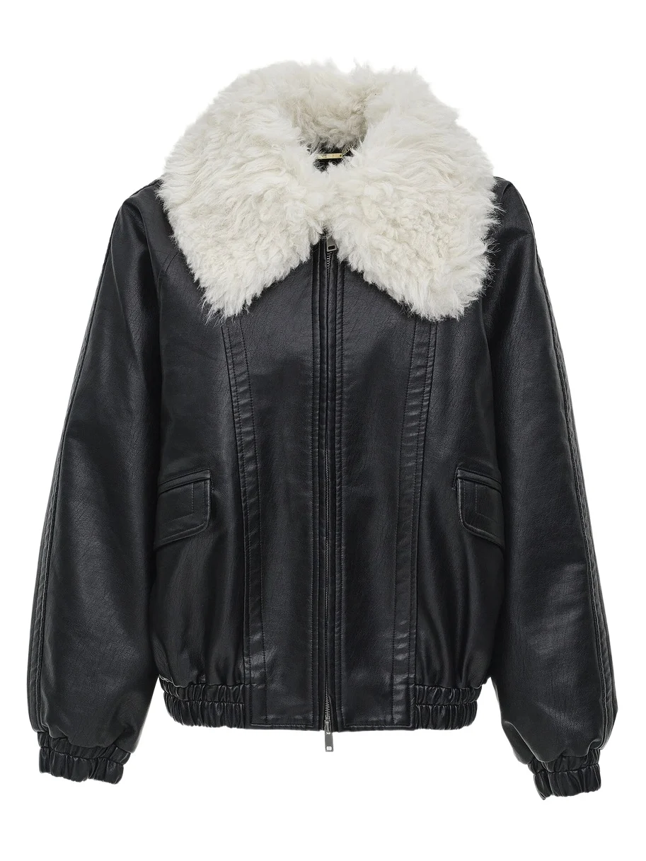 Rioni Faux-Fur Collar Bomber Jacket Rioni Faux-Fur Collar Bomber Jacket
