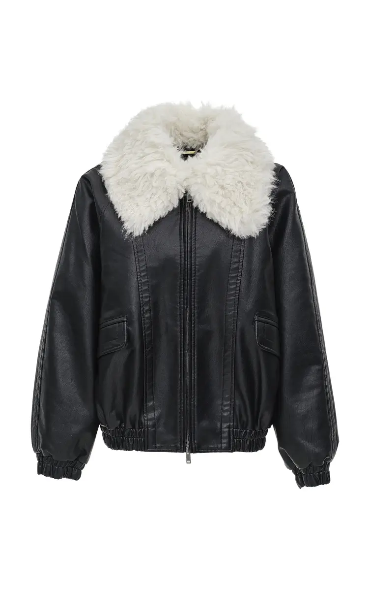 Rioni Faux-Fur Collar Bomber Jacket Rioni Faux-Fur Collar Bomber Jacket