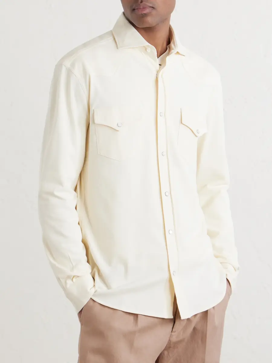 Brunello Cucinelli Honeycomb-Knit Cotton Shirt - Men | Thumbnail 3 Brunello Cucinelli Honeycomb-Knit Cotton Shirt - Men | Thumbnail 3