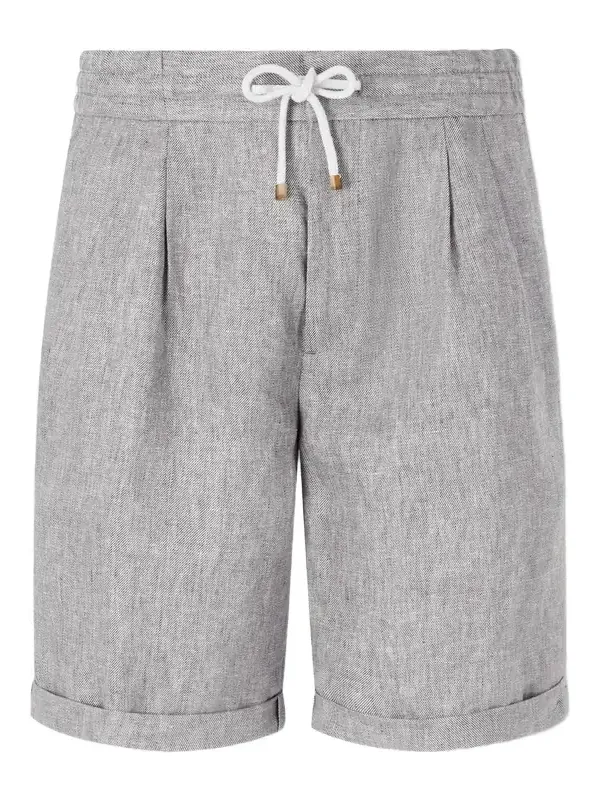 Brunello Cucinelli Hemp and Linen-Blend Drawstring Bermuda Shorts - Men