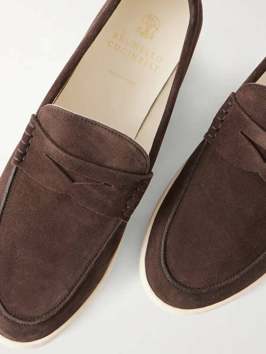 Brunello Cucinelli Suede Penny Loafers - Men | Thumbnail 5 Brunello Cucinelli Suede Penny Loafers - Men | Thumbnail 5
