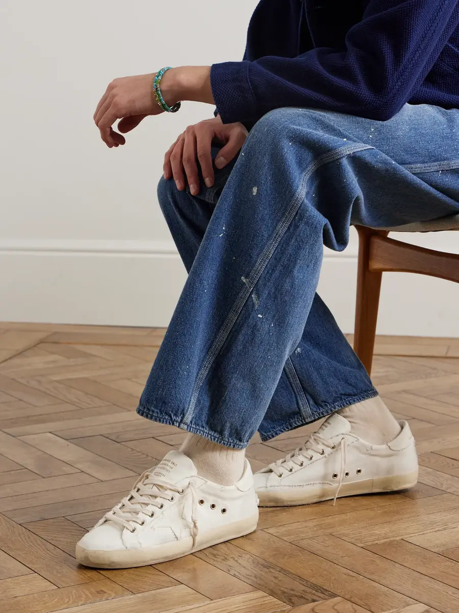 Golden Goose Super-Star Distressed Canvas Sneakers - Men | Thumbnail 2