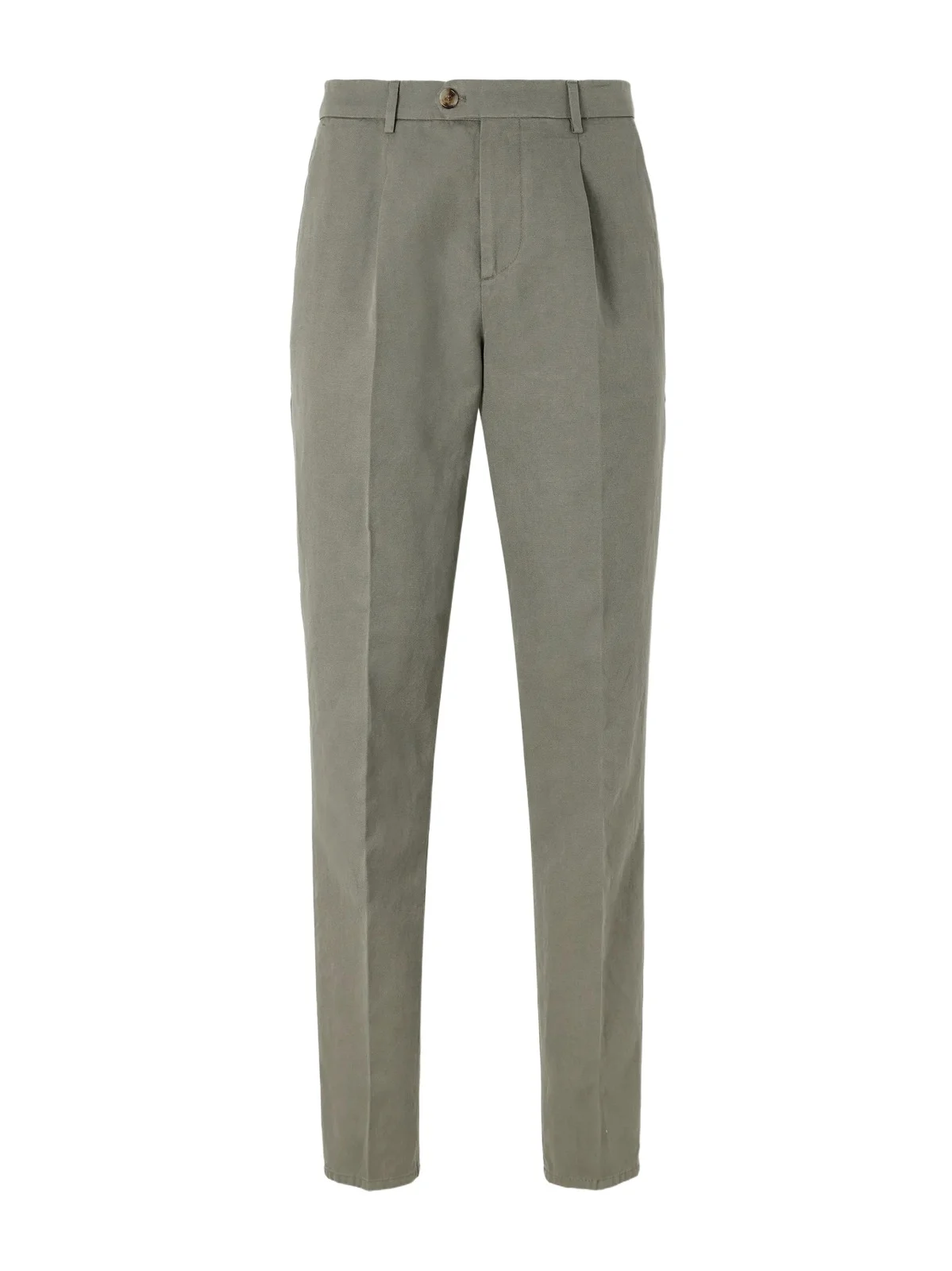 Straight-Leg Pleated Cotton and Linen-Blend Trousers - Men
