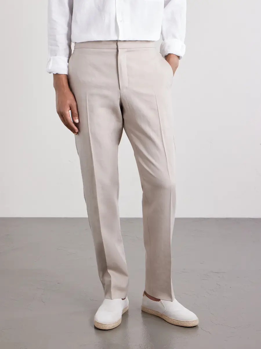Zegna Straight-Leg Linen Trousers - Men | Thumbnail 3