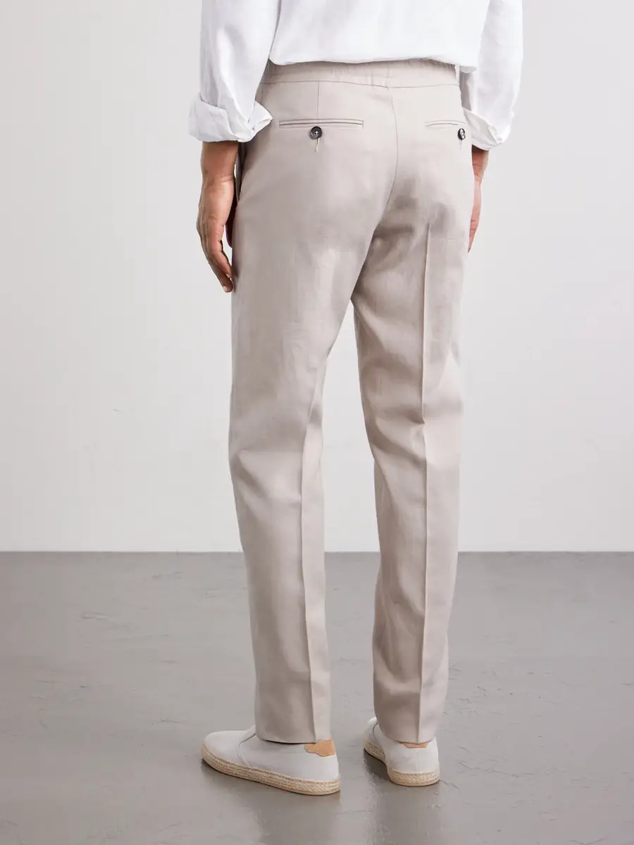 Zegna Straight-Leg Linen Trousers - Men | Thumbnail 4