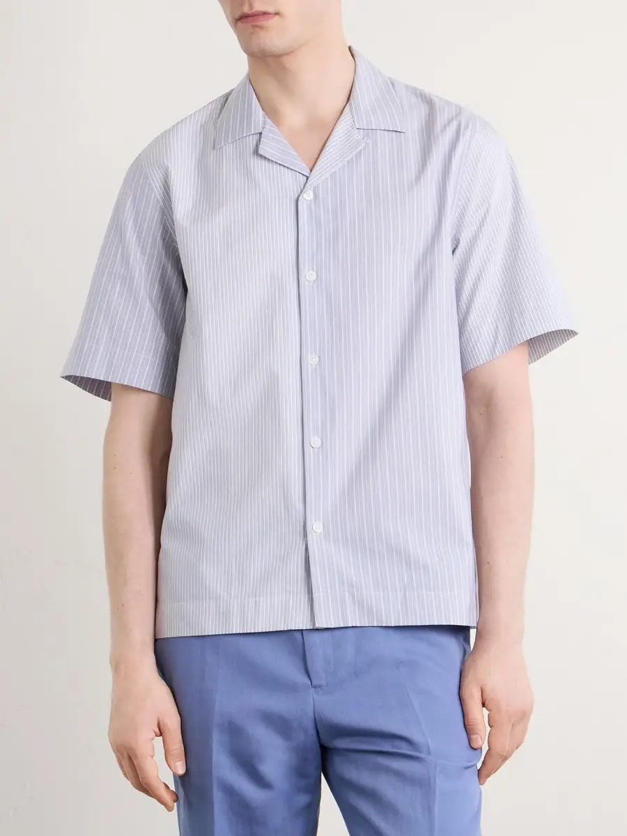 Paul Smith Camp-Collar Striped Cotton-Poplin Shirt - Men | Thumbnail 3 Paul Smith Camp-Collar Striped Cotton-Poplin Shirt - Men | Thumbnail 3
