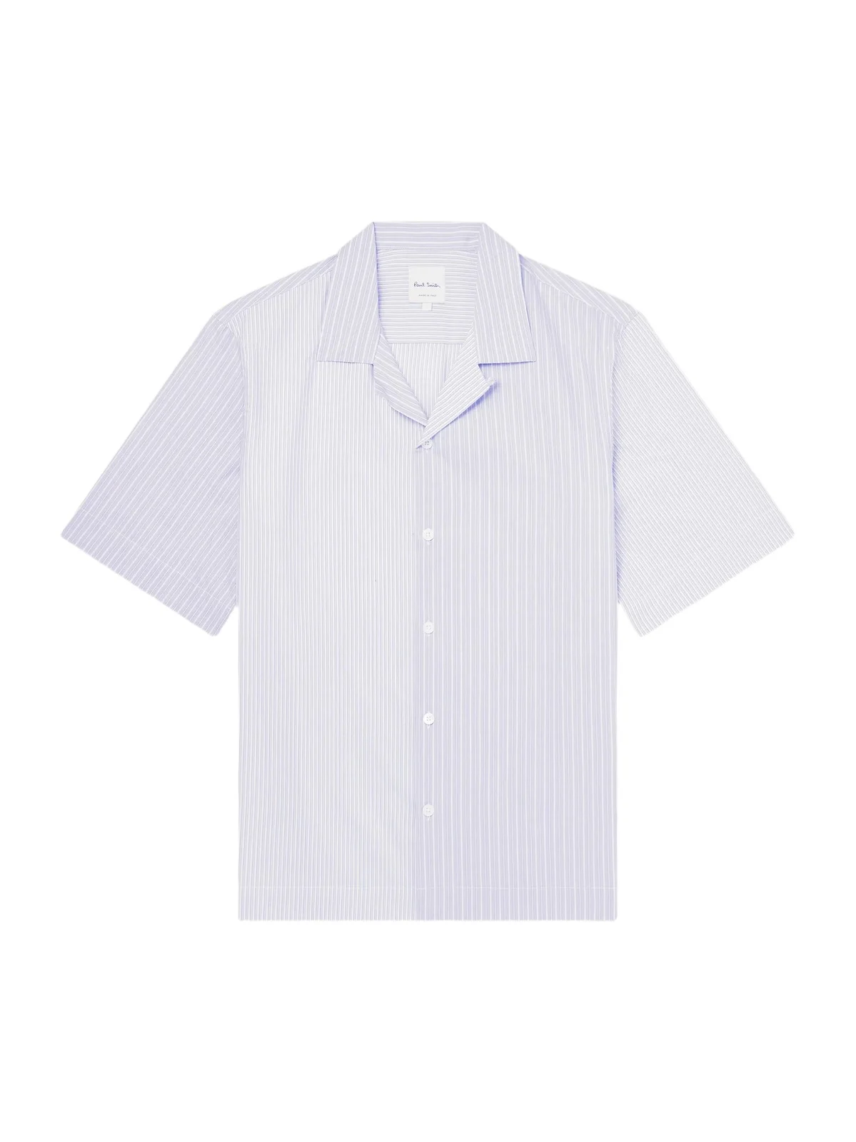 Camp-Collar Striped Cotton-Poplin Shirt - Men
