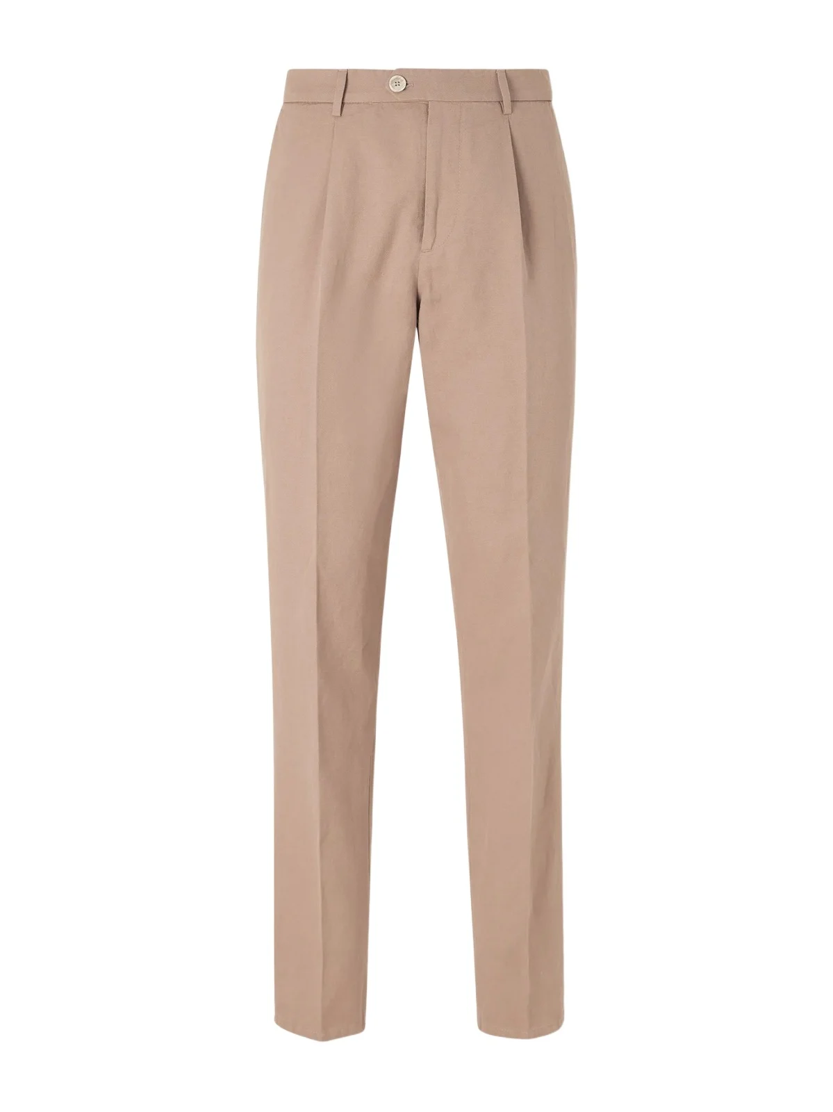 Straight-Leg Pleated Cotton and Linen-Blend Trousers - Men