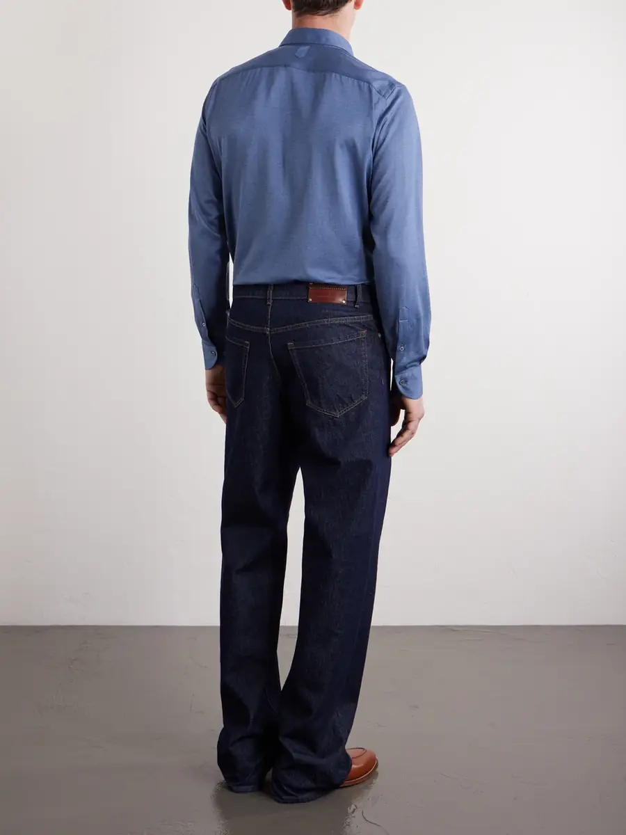 Canali Cotton and Lyocell-Blend Shirt - Men | Thumbnail 4 Canali Cotton and Lyocell-Blend Shirt - Men | Thumbnail 4