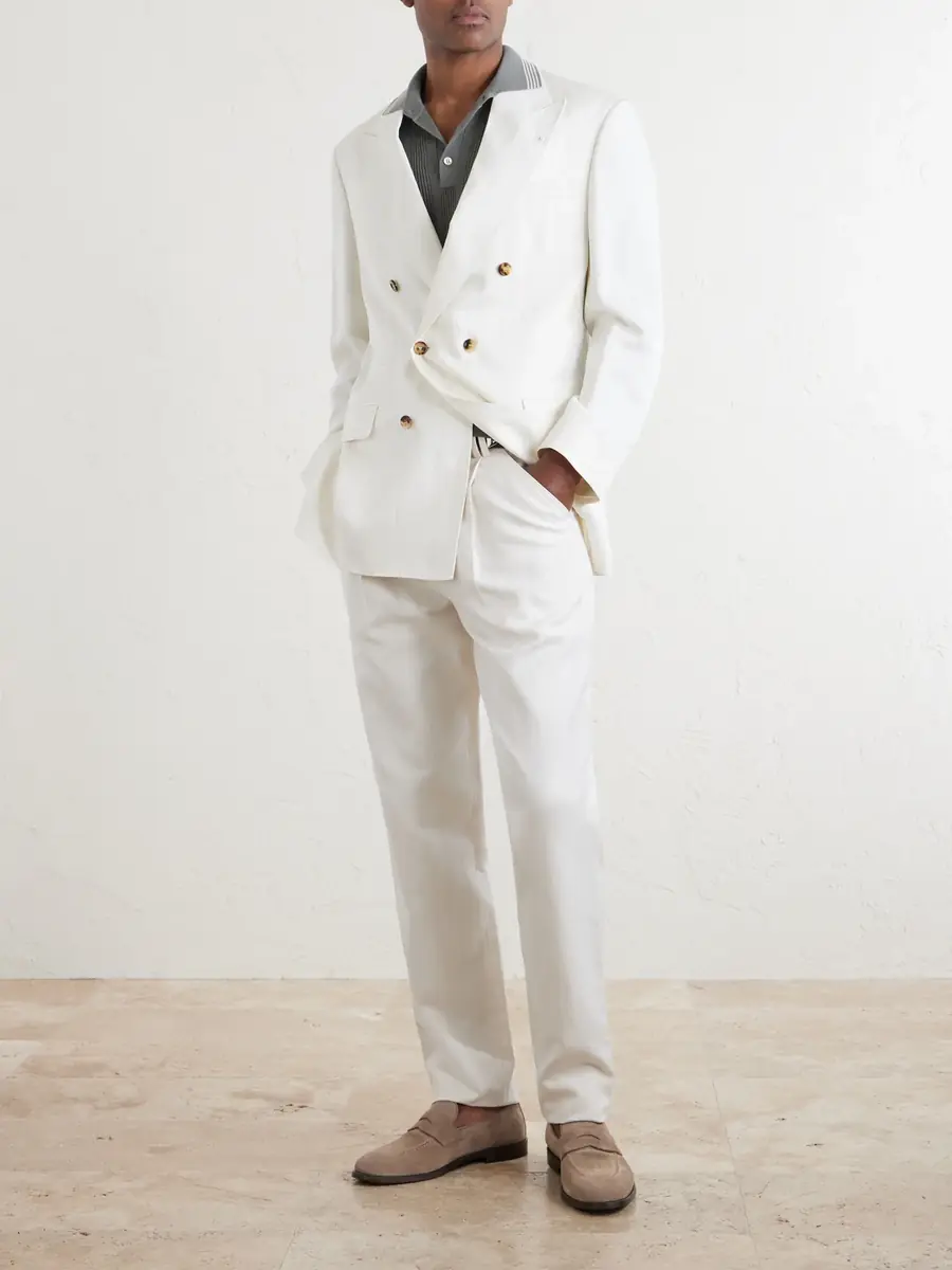 Brunello Cucinelli Slim-Fit Cotton and Linen-Blend Trousers - Men | Thumbnail 2 Brunello Cucinelli Slim-Fit Cotton and Linen-Blend Trousers - Men | Thumbnail 2