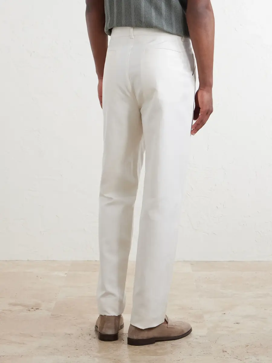 Brunello Cucinelli Slim-Fit Cotton and Linen-Blend Trousers - Men | Thumbnail 4 Brunello Cucinelli Slim-Fit Cotton and Linen-Blend Trousers - Men | Thumbnail 4