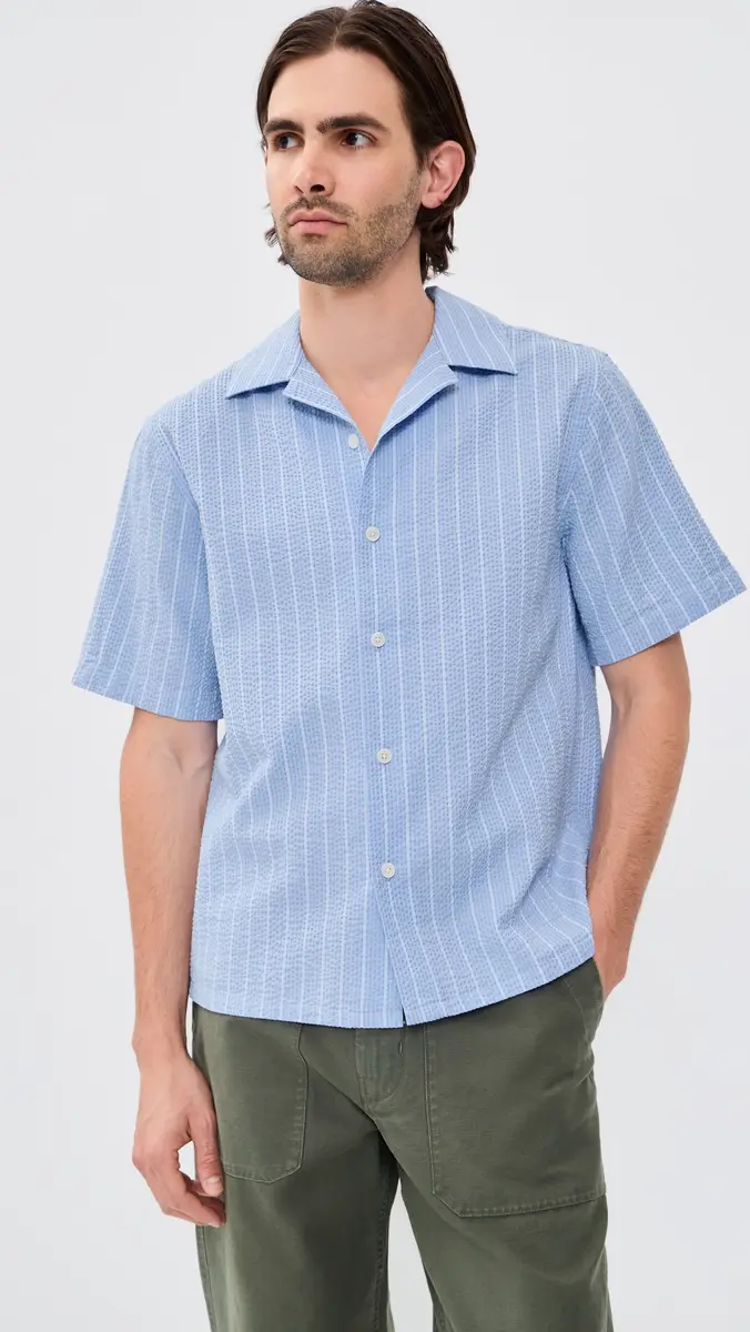 Wax London Seersucker Stripe Didcot Shirt | Thumbnail 2