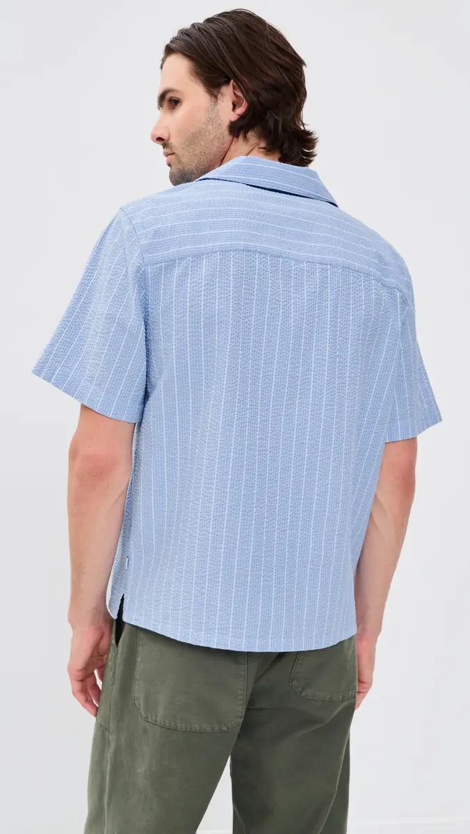 Wax London Seersucker Stripe Didcot Shirt | Thumbnail 3
