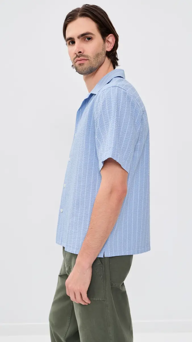 Wax London Seersucker Stripe Didcot Shirt | Thumbnail 4